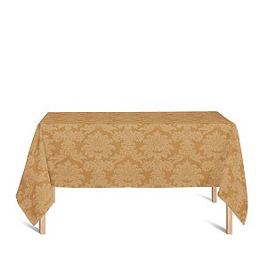 Toalha de Mesa Retangular em Tecido Jacquard 100% Poliéster Medalhão Laranja
