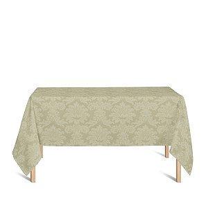 Toalha de Mesa Retangular em Tecido Jacquard 100% Poliéster Medalhão Pérola