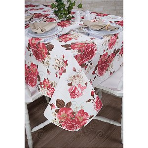 Toalha de Mesa Retangular em Tecido Impermeável Acqua Linea Imperial Rosa
