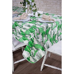 Toalha de Mesa Retangular em Tecido Impermeável Acqua Linea Paint Verde