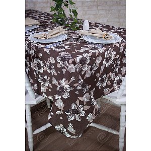 Toalha de Mesa Retangular em Tecido Impermeável Acqua Linea Tírio Marrom
