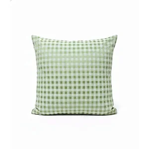 Capa para Almofada em Tecido Jacquard Tradicional Xadrez Verde Pistache