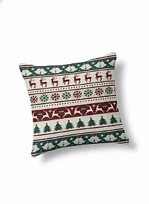 Capa para Almofada em Tecido Jacquard Lurex Natalino Renas