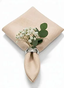 Guardanapo em Tecido Jacquard Tradicional Falso Liso Bege Marfim