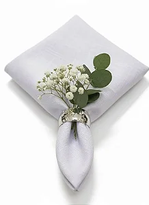 Guardanapo em Tecido Jacquard Tradicional Falso Liso Branco