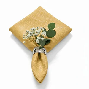 Guardanapo em Tecido Jacquard Tradicional Falso Liso Dourado