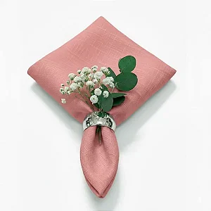 Guardanapo em Tecido Jacquard Tradicional Falso Liso Rosa Envelhecido
