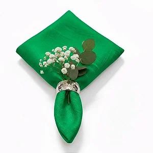 Guardanapo em Tecido Jacquard Tradicional Falso Liso Verde Bandeira