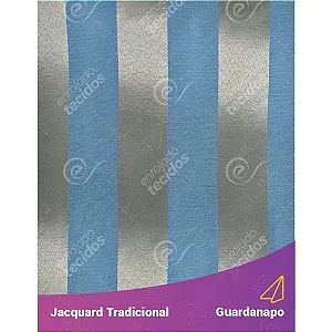 Guardanapo em Tecido Jacquard Azul e Dourado Listrado Tradicional