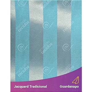 Guardanapo em Tecido Jacquard Azul e Prata Frozen Listrado Tradicional
