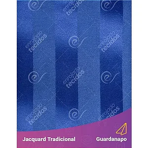 Guardanapo em Tecido Jacquard Azul Royal Listrado Tradicional