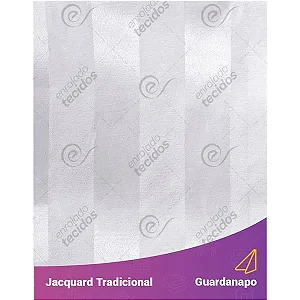 Guardanapo em Tecido Jacquard Branco Listrado Tradicional