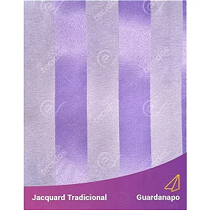 Guardanapo em Tecido Jacquard Lilás e Crú Listrado Tradicional