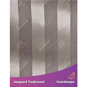 Guardanapo em Tecido Jacquard Marrom Acinzentado e Bege Listrado Tradicional