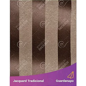Guardanapo em Tecido Jacquard Marrom e Bege Listrado Tradicional