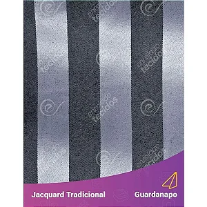 Guardanapo em Tecido Jacquard Preto Acizentado e Prata Listrado Tradicional