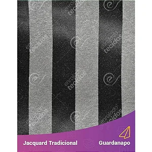 Guardanapo em Tecido Jacquard Preto e Cru Listrado Tradicional