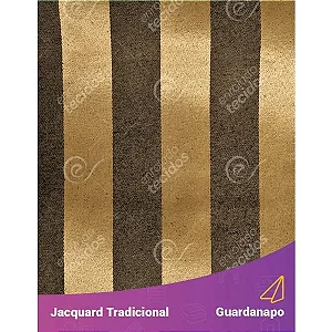 Guardanapo em Tecido Jacquard Preto e Dourado Listrado Tradicional
