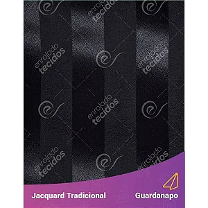 Guardanapo em Tecido Jacquard Preto Listrado Tradicional