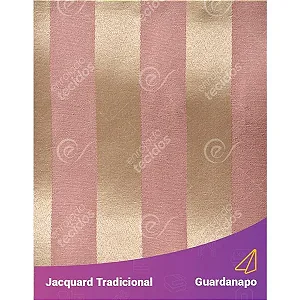 Guardanapo em Tecido Jacquard Rosa Envelhecido e Dourado Listrado Tradicional