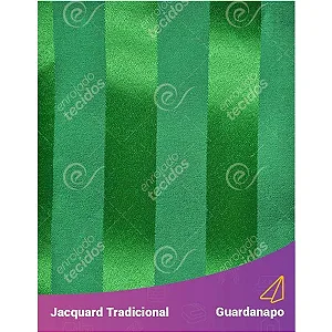 Guardanapo em Tecido Jacquard Verde Listrado Tradicional