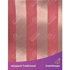 Guardanapo em Tecido Jacquard Vermelho com Dourado Listrado Tradicional