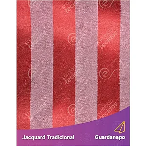 Guardanapo em Tecido Jacquard Vermelho e Branco Circo Listrado Tradicional