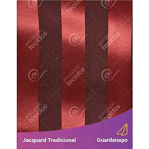 Guardanapo em Tecido Jacquard Vermelho e Preto Listrado Tradicional