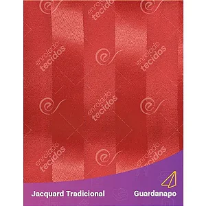 Guardanapo em Tecido Jacquard Vermelho Listrado Tradicional