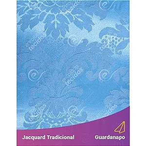 Guardanapo em Tecido Jacquard Azul Bebê Celeste Medalhão Tradicional
