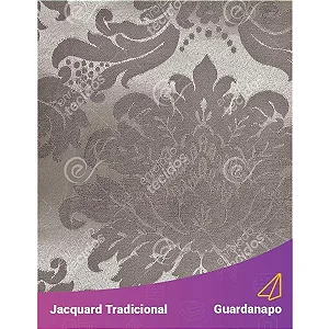 Guardanapo em Tecido Jacquard Marrom Acinzentado e Bege Medalhão Tradicional