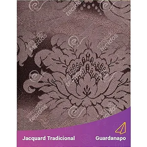 Guardanapo em Tecido Jacquard Marrom Medalhão Tradicional