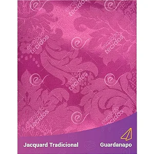 Guardanapo em Tecido Jacquard Pink Medalhão Tradicional