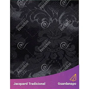 Guardanapo em Tecido Jacquard Preto Medalhão Tradicional