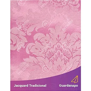 Guardanapo em Tecido Jacquard Rosa Bebê Medalhão Tradicional