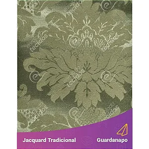 Guardanapo em Tecido Jacquard Verde Musgo Medalhão Tradicional