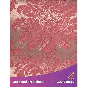 Guardanapo em Tecido Jacquard Vermelho com Dourado Medalhão Tradicional