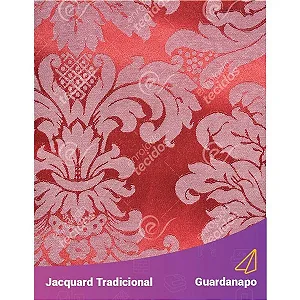 Guardanapo em Tecido Jacquard Vermelho e Branco Circo Medalhão Tradicional