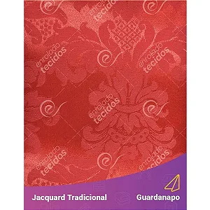 Guardanapo em Tecido Jacquard Vermelho Medalhão Tradicional