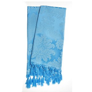 Manta Para Sofá Em Tecido Jacquard Azul Frozen Medalhão