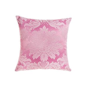 Capa Para Almofada Em Tecido Jacquard Rosa Bebê Medalhão