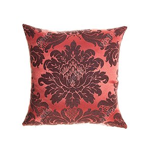 Capa Para Almofada Em Tecido Jacquard Vermelho E Preto Medalhão