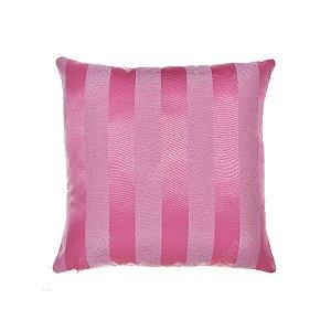 Capa Para Almofada Em Tecido Jacquard Rosa Pink Chiclete Listrado