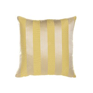 Capa Para Almofada Em Tecido Jacquard Amarelo Listrado