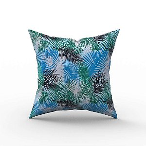 Capa De Almofada Em Tecido Impermeável Acqua Linea Palm Azul