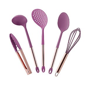 Kit Utensílios De Cozinha 5 Peças Rose