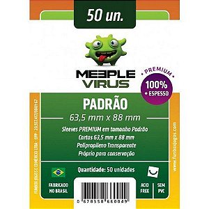 Sleeves Padrão Premium Meeple Virus 63,5 X 88