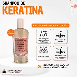 Shampoo de Keratina 250ml - RM Farmacotécnica®