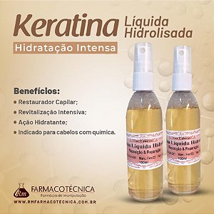 Keratina Líquida Hidrolisada 100ml - RM Farmacotécnica®