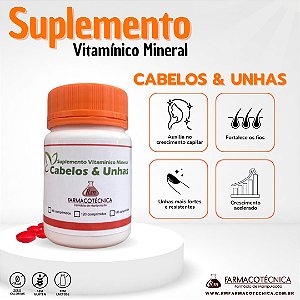 Complexo Vitamínico Mineral para Cabelos e Unhas - RM Farmacotécnica® (Comprimidos)
